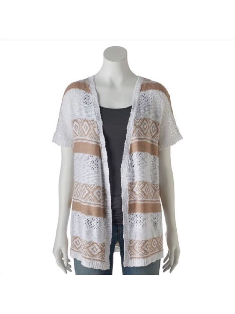 Cloud Chaser Lightweight Open Knit Southwestern Striped Cardigan Size small